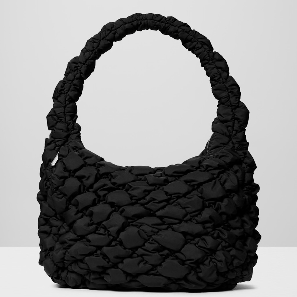 Babaton Black Quilted Hobo Bag